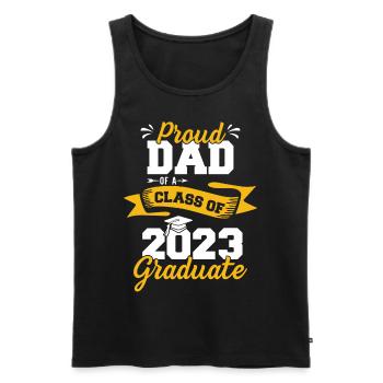 Fier père d’un diplômé de la promotion 2023 - Débardeur bio Premium Homme - noir - Devant - Michal (187cm)