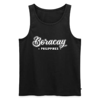 Vintage Urlaub Reise Boracay Philippinen Asien - Männer Premium Bio Tank Top - Schwarz - Vorne - Michal (187cm)