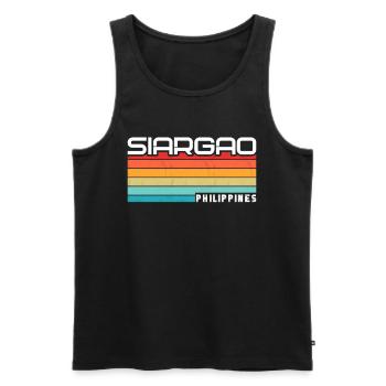 Vintage Urlaub Reise Siargao Philippinen Asien - Männer Premium Bio Tank Top - Schwarz - Vorne - Michal (187cm)