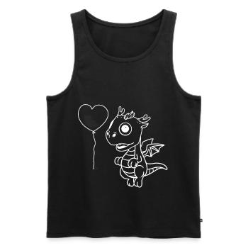 Baby Herz Luftballon Drachen Fabeltiere Fantasy - Männer Premium Bio Tank Top - Schwarz - Vorne - Michal (187cm)