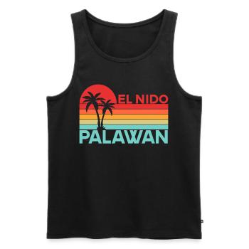 Voyage de vacances El Nido Palawan Philippines Asie - Débardeur bio Premium Homme - noir - Devant - Michal (187cm)