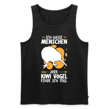Kiwi Vögel finde ich toll Neuseeland - Männer Premium Bio Tank Top - Schwarz - Vorne - Michal (187cm)