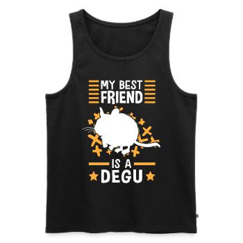 Degu is my friend rodent Chile Degus - Men's Premium Organic Tank Top - black - Front - AI Model Male 178 light (178cm)