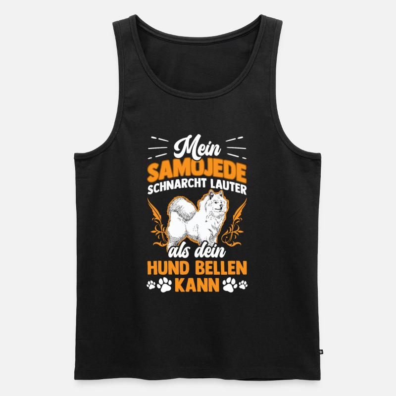 Samojede scharcht lauter Samojedenspitz - Männer Premium Bio Tank Top - Schwarz