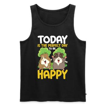 Today Is The Perfect Day To Be Happy - Männer Premium Bio Tank Top - Schwarz - Vorne - Michal (187cm)