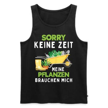 Sorry Keine Zeit Meine Pflanzen Needchen Mich - Männer Premium Bio Tank Top - Schwarz - Vorne - Michal (187cm)