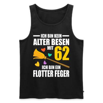 Alter Besen Junger Feger 62 Jahre 62. Geburtstag - Männer Premium Bio Tank Top - Schwarz - Vorne - AI Model Male 178 light (178cm)