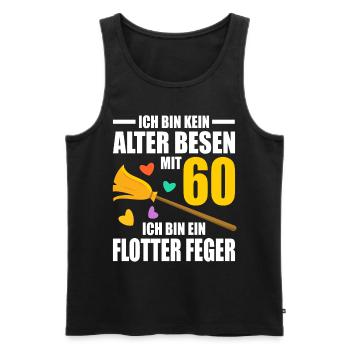 Alter Besen Junger Feger 60 Jahre 60. Geburtstag - Männer Premium Bio Tank Top - Schwarz - Vorne - AI Model Male 178 light (178cm)