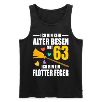 Alter Besen Junger Feger 63 Jahre 63. Geburtstag - Männer Premium Bio Tank Top - Schwarz - Vorne - AI Model Male 178 light (178cm)