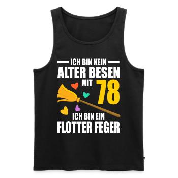 Alter Besen Junger Feger 78 Jahre 78. Geburtstag - Männer Premium Bio Tank Top - Schwarz - Vorne - AI Model Male 178 light (178cm)