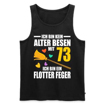 Alter Besen Junger Feger 73 Jahre 73. Geburtstag - Männer Premium Bio Tank Top - Schwarz - Vorne - AI Model Male 178 light (178cm)