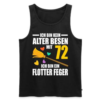 Alter Besen Junger Feger 72 Jahre 72. Geburtstag - Männer Premium Bio Tank Top - Schwarz - Vorne - AI Model Male 178 light (178cm)