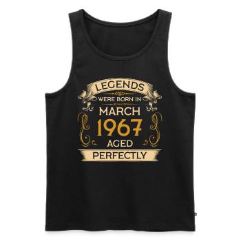 Birthday Legends Were Born Ins March 1967 - Men's Premium Organic Tank Top - black - Front - AI Model Male 178 light (178cm)