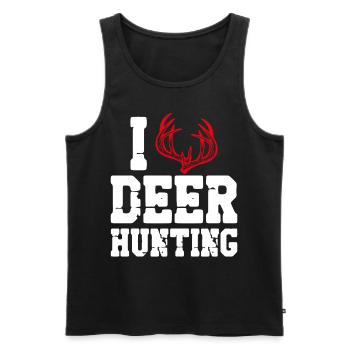 Buck Deer Hunting Hunter Heart I - Men's Premium Organic Tank Top - black - Front - Michal (187cm)