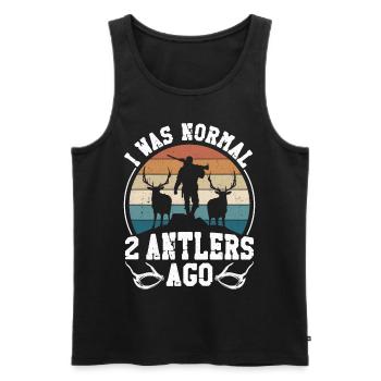 Buck Deer Hunting Hunter Vintage - Männer Premium Bio Tank Top - Schwarz - Vorne - AI Model Male 178 light (178cm)