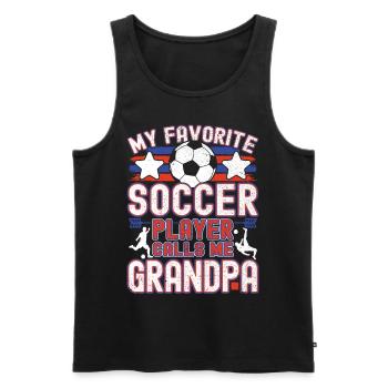 Football Grand-père Grand-père Soccer Grand-père Cadeau - Débardeur bio Premium Homme - noir - Devant - Michal (187cm)