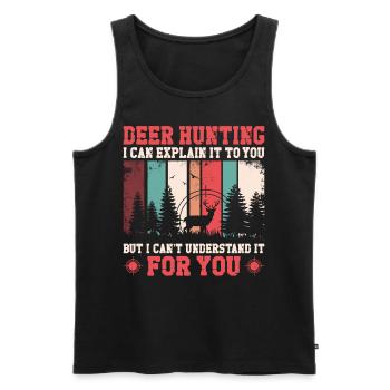Buck Deer Hunting Hunter Vintage - Männer Premium Bio Tank Top - Schwarz - Vorne - AI Model Male 178 light (178cm)