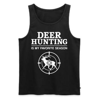 Chasse au cerf chasseur de cerfs - Débardeur bio Premium Homme - noir - Devant - AI Model Male 178 light (178cm)
