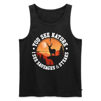Buck Deer Hunting Hunter Bbq - Männer Premium Bio Tank Top - Schwarz - Vorne - AI Model Male 178 light (178cm)