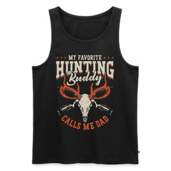 Buck Deer Hunting Hunter Dad - Men's Premium Organic Tank Top - black - Front - AI Model Male 178 light (178cm)