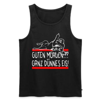 Hund Bulldogge Morgenmuffel - DÜNNES EIS - Hund - Männer Premium Bio Tank Top - Schwarz - Vorne - Michal (187cm)