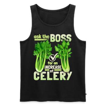 Sellerie, lustiger Spruch, Pun, Celery-Raise - Männer Premium Bio Tank Top - Schwarz - Vorne - AI Model Male 178 light (178cm)