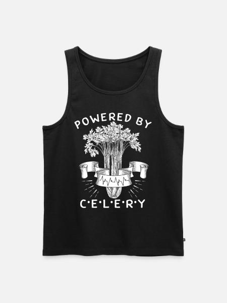 Celery, Powered-By-Celery, funny saying - Men's Premium Organic Tank Top - black