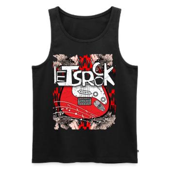 Let's-Rock, Rock-Konzert, Rock-Fest, Rock-Festival - Männer Premium Bio Tank Top - Schwarz - Vorne - AI Model Male 178 light (178cm)