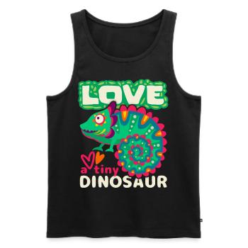 Chameleon, funny saying, little dinosaur - Men's Premium Organic Tank Top - black - Front - AI Model Male 178 light (178cm)