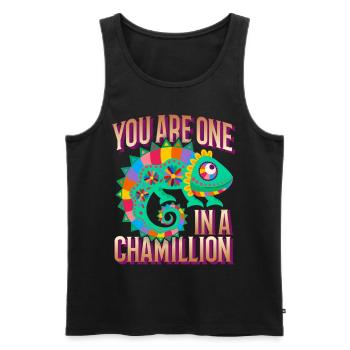 Chameleon funny saying You-Are-One-In-A-Million - Men's Premium Organic Tank Top - black - Front - Michal (187cm)