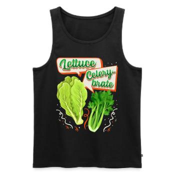 Sellerie, Salat lustiger Spruch, Pun - Männer Premium Bio Tank Top - Schwarz - Vorne - AI Model Male 178 light (178cm)