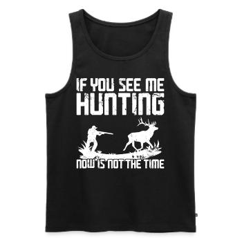Chasseur de cerfs buck si vous - Débardeur bio Premium Homme - noir - Devant - Michal (187cm)