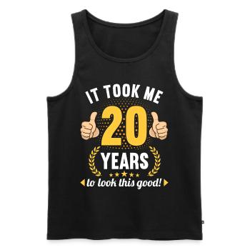 it took me 20 Years to look this good 20 Birthday - Men's Premium Organic Tank Top - black - Front - AI Model Male 178 light (178cm)