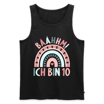 10 Jahre alt Rainbow Regenbogen 10. Geburtstag - Männer Premium Bio Tank Top - Schwarz - Vorne - Michal (187cm)