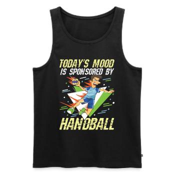 Today's Mood Is Sponsored By Handball - Männer Premium Bio Tank Top - Schwarz - Vorne - AI Model Male 178 light (178cm)