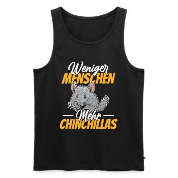 Weniger Menschen mehr Chinchillas - Männer Premium Bio Tank Top - Schwarz - Vorne - Michal (187cm)