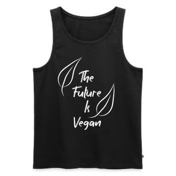 Végétalien Végétalien Bien-être animal Végétarien Végétarien - Débardeur bio Premium Homme - noir - Devant - AI Model Male 178 light (178cm)