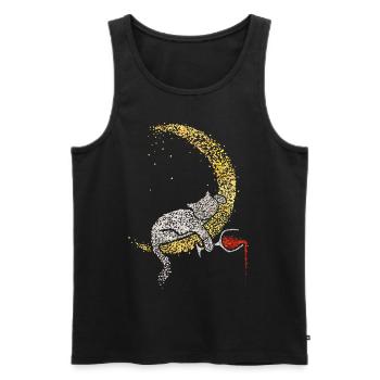 Wein Vino Weintrinker Katzenbesitzer Katze Katzen - Männer Premium Bio Tank Top - Schwarz - Vorne - AI Model Male 178 light (178cm)