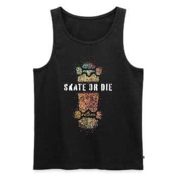 Skate ou le Skateboard Skater Longboard - Débardeur bio Premium Homme - noir - Devant - Michal (187cm)