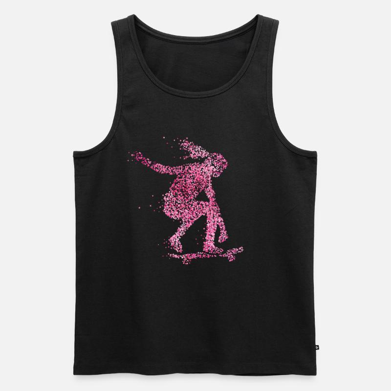 Skateboarderin Skaterin Longboarden Halfpipe - Männer Premium Bio Tank Top - Schwarz
