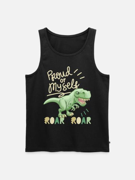 Motivation Inspiration, Saying with Dinosaur - Men's Premium Organic Tank Top - black