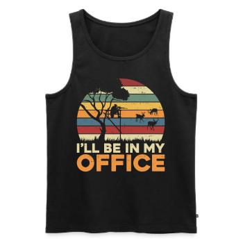 Buck Deer Hunting Hunter Vintage - Männer Premium Bio Tank Top - Schwarz - Vorne - AI Model Male 178 light (178cm)