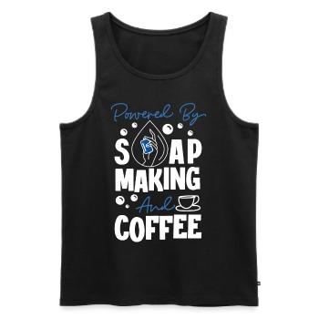 Soap Making Crafting Powered By - Men's Premium Organic Tank Top - black - Front - AI Model Male 178 light (178cm)