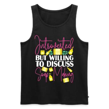 Soap Making Crafting Introverted - Men's Premium Organic Tank Top - black - Front - AI Model Male 178 light (178cm)