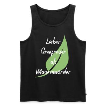 Vegan Veganer Tierschutz Vegetarier Vegetarisch - Männer Premium Bio Tank Top - Schwarz - Vorne - Michal (187cm)