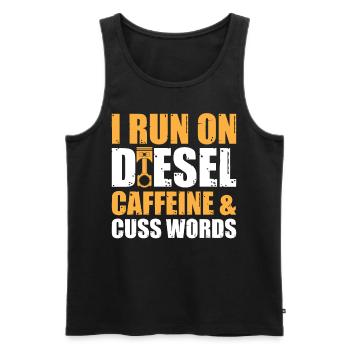Mechanic Car Garage - Run On Diesel, Caffeine and - Männer Premium Bio Tank Top - Schwarz - Vorne - AI Model Male 178 light (178cm)