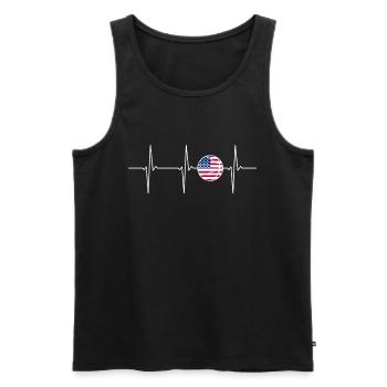 Basketball EKG Herzsschlag USA - Männer Premium Bio Tank Top - Schwarz - Vorne - Michal (187cm)