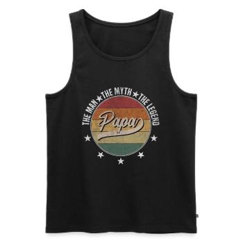 Papa the man the myth the legend - Männer Premium Bio Tank Top - Schwarz - Vorne - Michal (187cm)