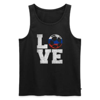 Football Amour Russie - Débardeur bio Premium Homme - noir - Devant - Michal (187cm)