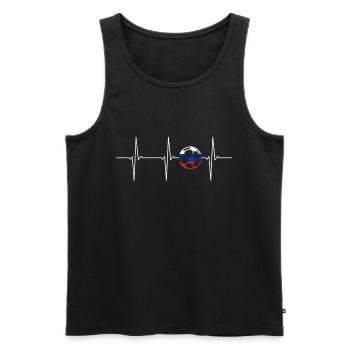 EcG de football Russie Heartbeat - Débardeur bio Premium Homme - noir - Devant - Michal (187cm)